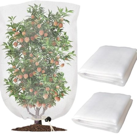 2-pakks Fruktnett for Hageplanter, Frukt, Blåbærbeskyttelse, Nettdekselposer med Trekkstreng og Glidelås 100*14