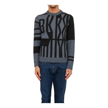 Bikkembergs, Round-neck Knitwear Grijs, Heren, Maat:M