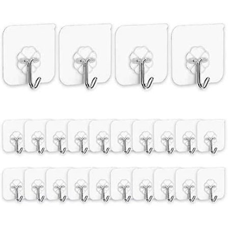 Mordely Adhesive Hooks Kitchen Wall Hooks- 10 Packs Heavy Duty Nail Free Sticky Hangers With Stainless Hooks Utility Towel Bath Ceiling Hooks