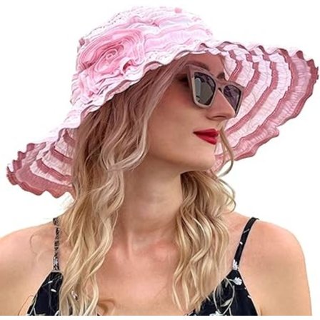 Vintage Strand Solhat til Kvinder, Foldbar Rejsebred Solhat med Bred Skygge