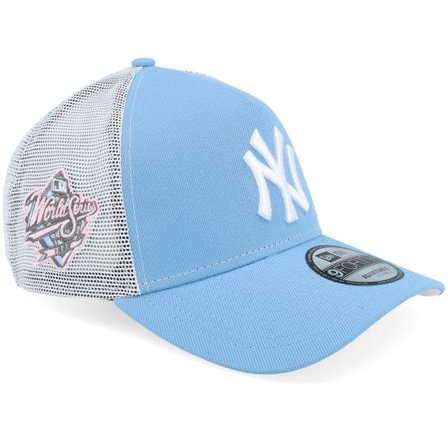 New Era - MLB Blå trucker Keps - New York Yankees Pink Cloud 9FORTY 99 Sky/White/Pink A-frame Trucker @ Hatstore