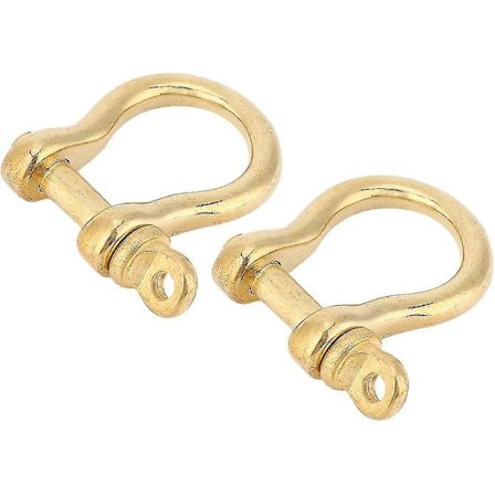 2 sæt Pure Messing Anker Sjækle U Type Nøglering Nøglering Krog Gyldent forbindelsesspænde 10mm Sjækle U Sjækle
