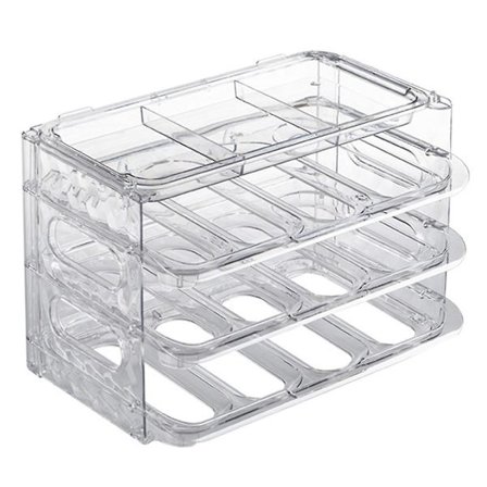 4-lagers äggförvaring med 48 äggkapacitet för kylskåp, hushållsäggförvaringslåda för kylskåp kycklingägg