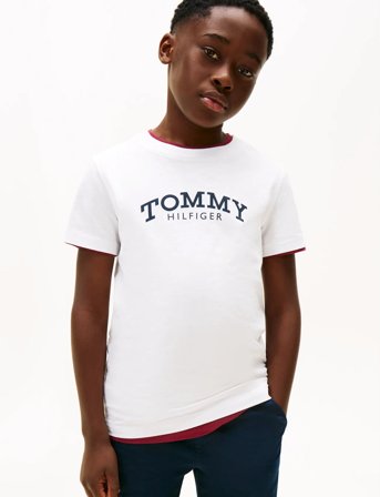 Tommy Hilfiger Monotype Print Graphic T-Shirt - White - 176