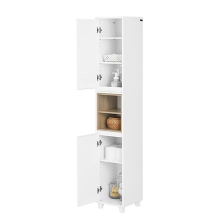 Rootz Tall Badrumskåp - Smal förvaringsenhet - Slim Cabinet - Justerbara hyllor - MDF, PB - 30x170x30cm