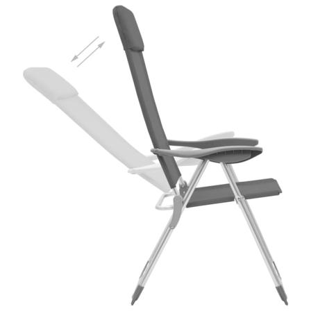 Vidaxl Hopfällbara Campingstolar 2 St Aluminium Grå Grå