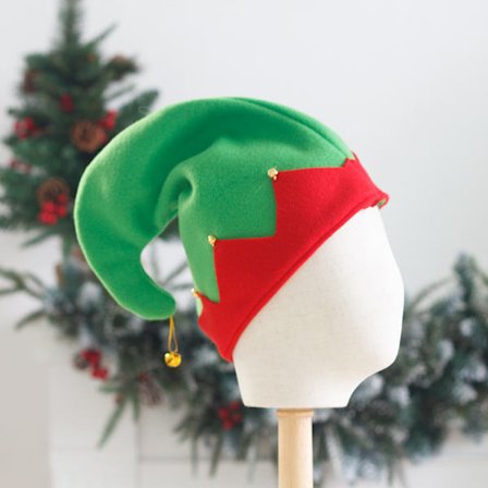 1 st jultomtehatt jultomtestil hatt röd grön flanell