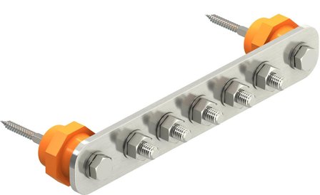 Obo Bettermann 5015854 Skinne med isolert avstand for veggmontering 246 mm, rustfritt stål, Jording & lynavledere