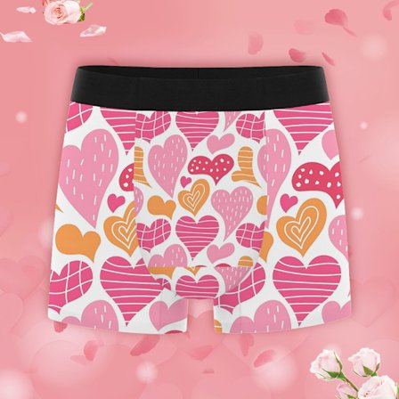 Miesten sydänkuvioiset bokserit Joustavat alushousut, sopivat hyvin juhliin ja lahjaksi