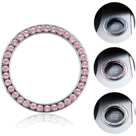 Bling Bil Dekoration Bling Ring, Biltilbehør til Kvinder, Tryk for at Starte Knappen Dæksel/Klistermærke, Nøgle Tænding & Knappen Bling Ring