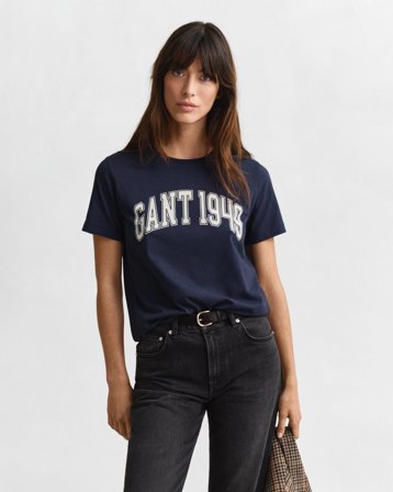 GANT Damen Graphic T-Shirt (M) Marineblau