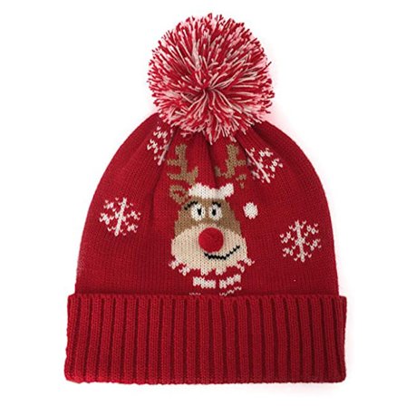 Strikket julelue med hengende dusk Unisex Jul