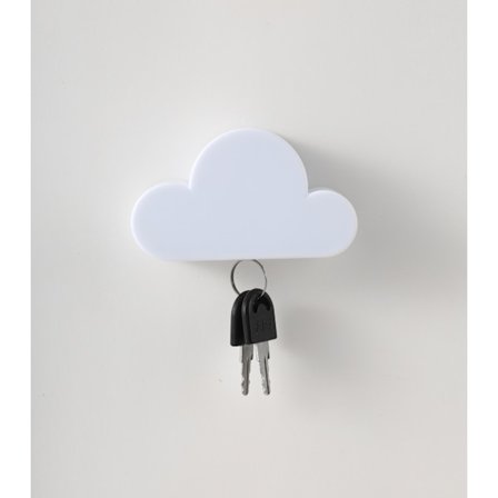 Skyholder for nøkler (hvit), magnetisk nøkkelholder for vegg, søt dekorativ måte å holde nøklene dine på, enkel å installere, flott for inngangsparti,