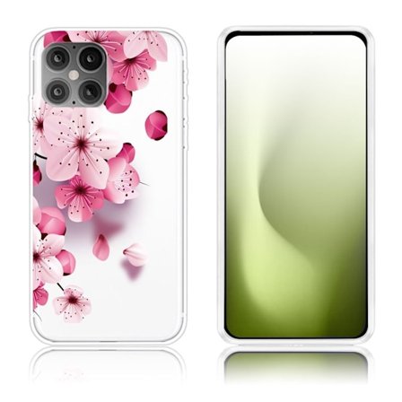 Deco iPhone 12 Pro / iPhone 12 kotelot - Vaaleanpunainen Kukka