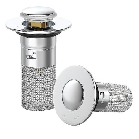 Håndvaskprop til badeværelse, håndvaskprop med aftagelig filterkurv til hår, anti-tilstopning badekar