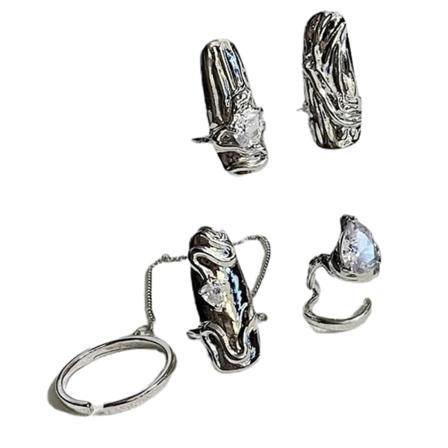 1/2 4x Finger Tip Nail Ring Nail Art För Charms Smycken 1 Pc