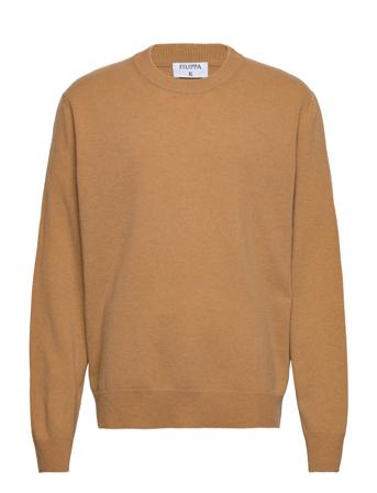 Relaxed Wool Sweater Strikkegenser M. Rund Krage Brun Filippa K