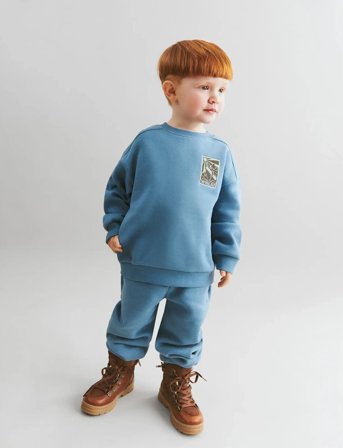 Wheat Sweatshirt L/S Badge Sander - Blue - 92