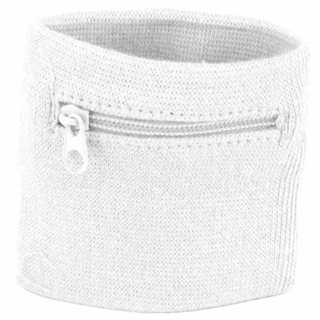 Unisex armbånd Myntnøkler Oppbevaring Glidelåslomme Sportshåndleddslomme Gym Løping (hvit)