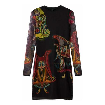Desigual, Dresses Zwart, Dames, Maat:M,print