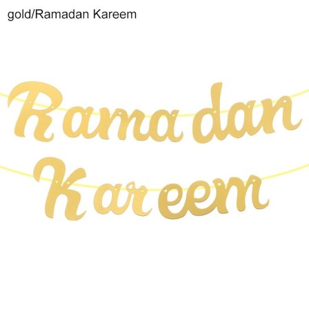Hængende Flag Bunting Banner GULD RAMADAN KAREEM