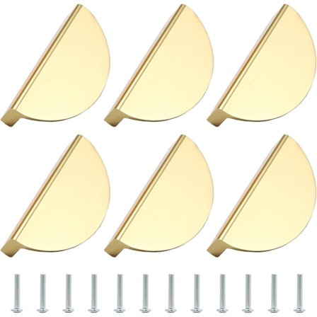 Kultaiset Kalustevetimet Puolikuun Muotoiset Kaapin Vetimet Kultaiset Alumiiniset Laatikon Vetimet Ruuveilla Kultaiset Keittiövetimet Yöpöydälle, 