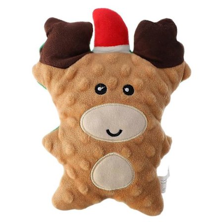 Julemand Peberkage Mand Plys Hundelegetøj Hvalpebid Pivelegetøj til Små og Mellemstore Hunde Jule Interaktivt Kæledyrs Gave Julefrokost Dekoration [D]