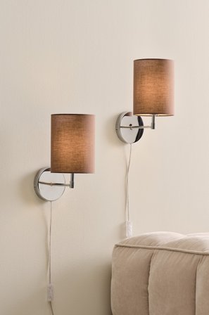 Jotex - SETH vegglampe 2-pk Krom/brun - Kjøp Vegglamper hos Jotex