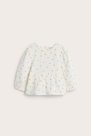 Kappahl | Musliinia oleva peplum-paitapusero | Luonnonvalkoinen