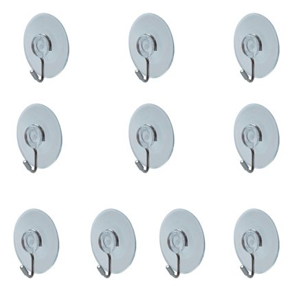 12-Pack vægkroge med sugekop - gennemsigtige selvklæbende sugekop kroge