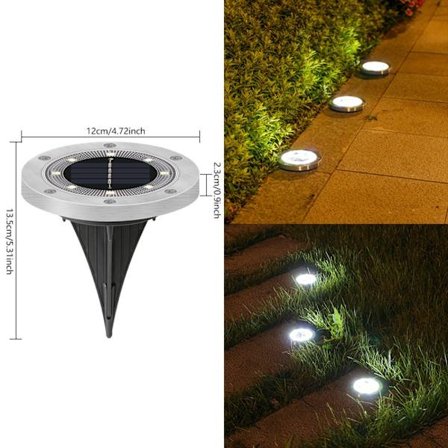 8LED Night Buried Light Solar Ground Light VIT LJUS VIT