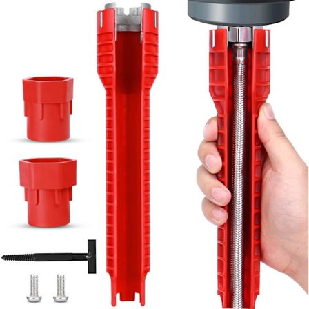 8 i 1 kran- och diskbänksinstallationsnyckel för köksreparation av VVS-kran, diskbänksinstallationsverktyg,