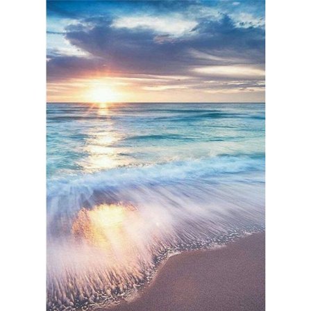 Diamantmålning solnedgång DIY landskapskombination rund full