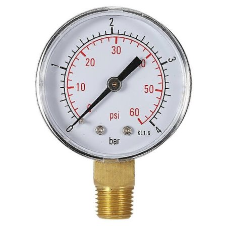50mm 0~60psi 0~4bar Bassengfilter Vanntrykksmåler Hydraulisk Trykkmåler Manometer 1/4 NPT Gjenge-Perfekt