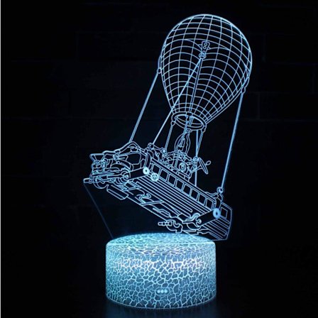 WJ 3D Illusion Lampe Faldskærm Mood Light 7 Farve Skiftende Akryl LED Nattelys USB Kabler Soveværelse Skrivebord Dekoration