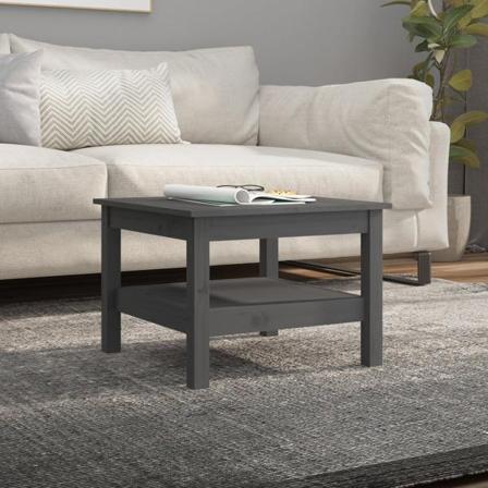 Vidaxl Soffbord Grå 55x55x40 Cm Massiv Furu Grå