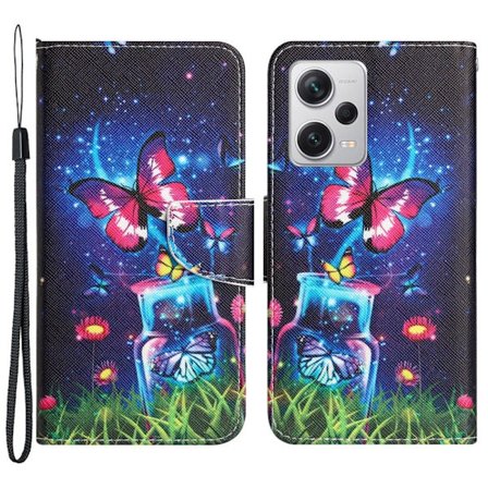 Wonderland Xiaomi Poco X5 Pro / Redmi Note 12 Pro / 12 Pro Speed Flip Etui - Bottle / Sommerfugl