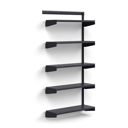 Wandregal RELY, Anbaumodul, Blechböden, 1800 x 900 x 300 mm, anthrazit