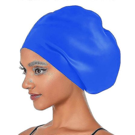 Stor badehætte til kvinder og mænd, vandtætte silikonebadehætter til langt hår, tykt krøllet hår fletninger - bevarer frisuren