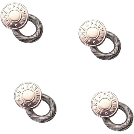 4 stk. Bukseforlenger for midje, justerbar utvidet knapp Jeansknapp, Knappforlenger for bukser, for jeans, krager, slacks