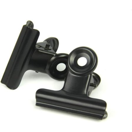 Galaxy 30-pack små gångjärnsklämmor, mini metallbindare pappersklämmor för foton (svart, 22 mm) svart