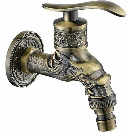 Antik messinghane, antik hane, drage udskåret kobber antik hane til hjem, køkken, badeværelse, udendørs have