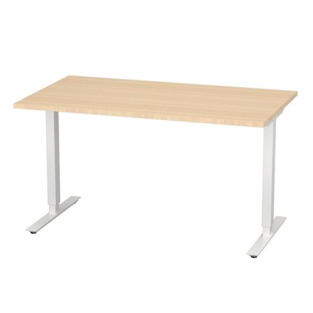 DENORD DESIGN Bord höj/sänk Basic 1400x800 björk/vit - Lyreco - Kontorsmöbler och inredning - Bord och hurtsar - Skrivbord - Höj/sänkbar