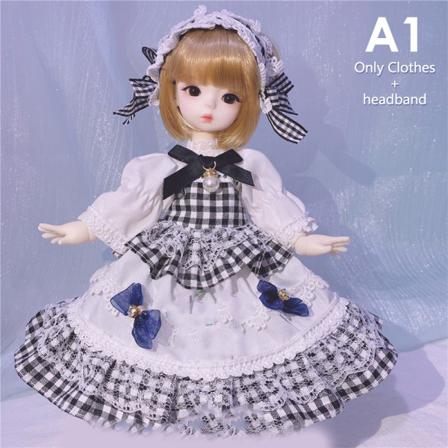 BJD Loli Doll Lolita Kläder 1/6 BJD Tillbehör Vacker Maid A1