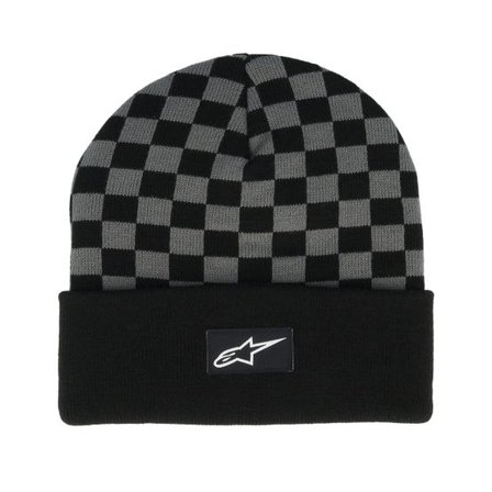Alpinestars - Svart cuff Beanie - Checkerd Bn Black/Charcoal Cuff @ Hatstore