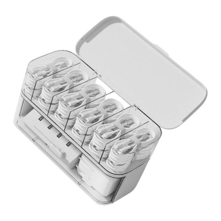 Kabelholderboks med flere rum til organisering af skrivebord på hjemmekontoret