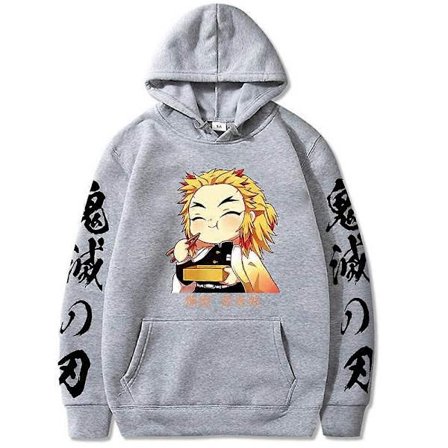 Demon Slayer trykket hettegenser