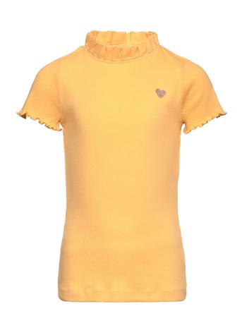 T-Shirt Ss Rib T-shirt Gul Minymo