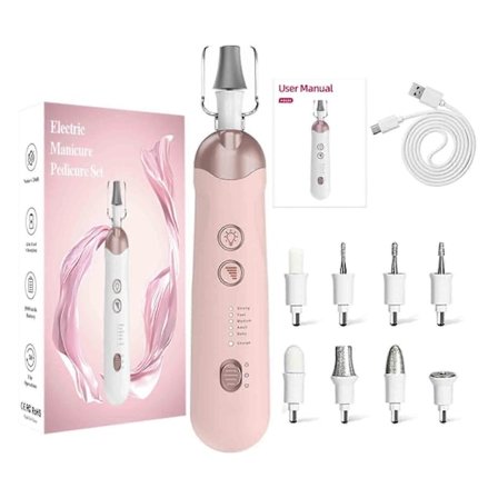 Profesjonelt Manikyr- og Pedikyrsett Negleboremaskin Elektrisk Neglefil Pedikyrverktøy