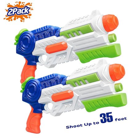 Super Soaker Vandpistol, 2-pak Sprøjtepistoler Vandpistoler til Børn Voksne, Høj Kapacitet